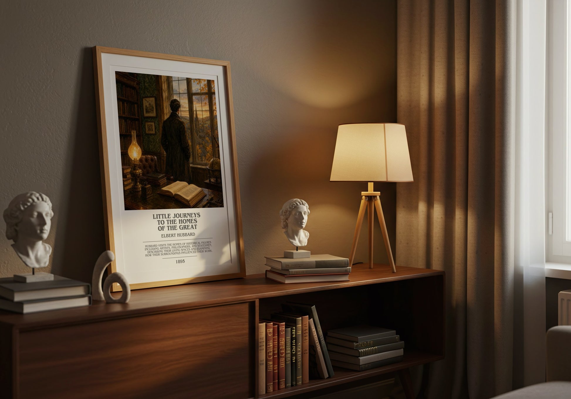 Little Journeys To The Homes Of The Great bookish book poster framed on wall – non fiction wall art