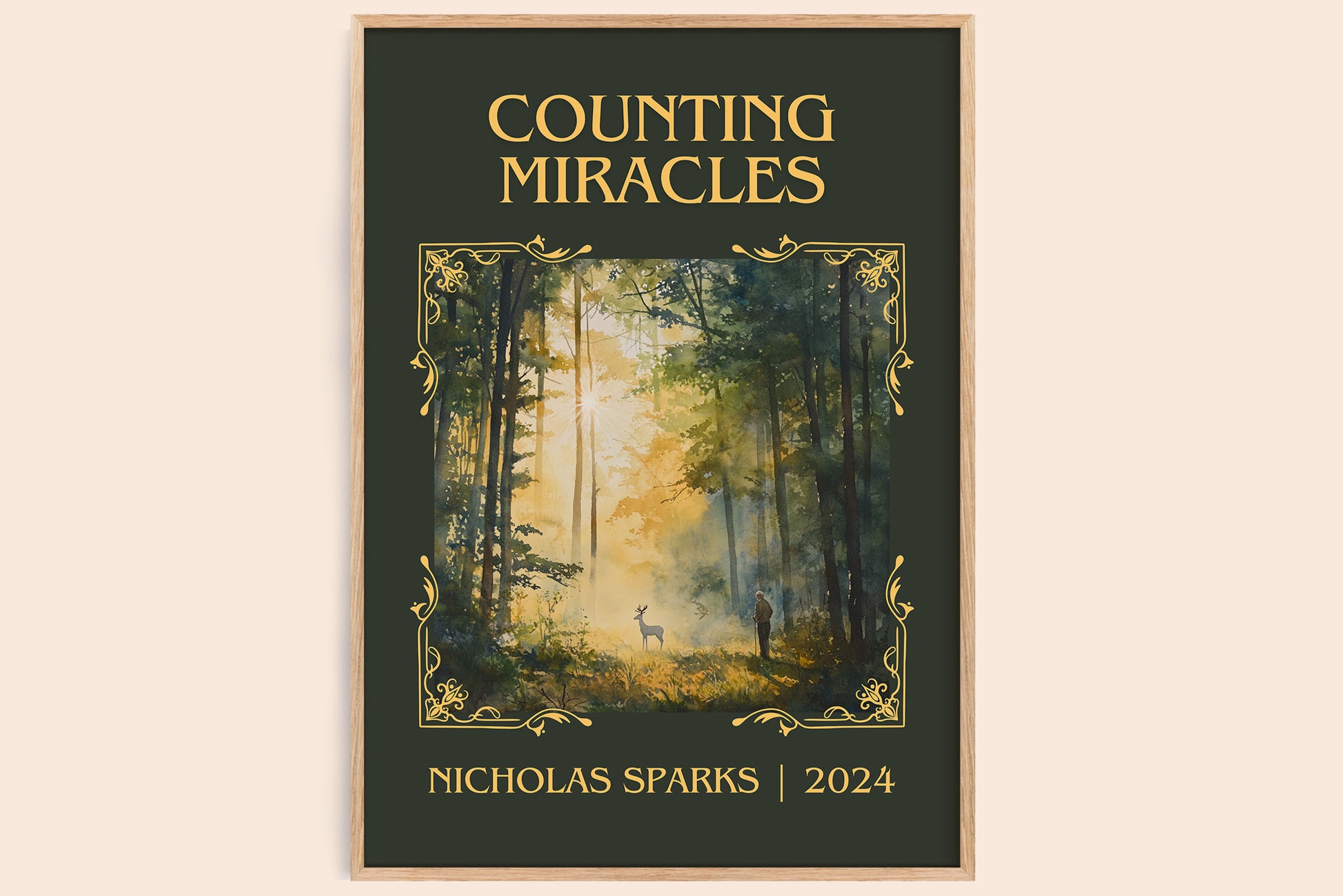 Counting Miracles classic book art book poster by Nicholas Sparks – framed literary art print