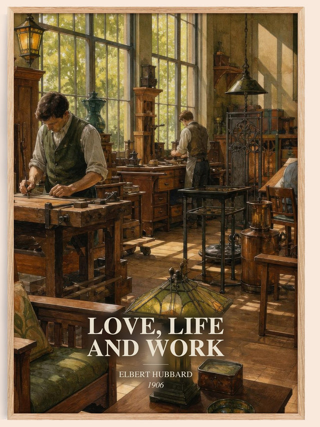 Love, Life And Work Book Watercolour Illustration by Elbert Hubbard
