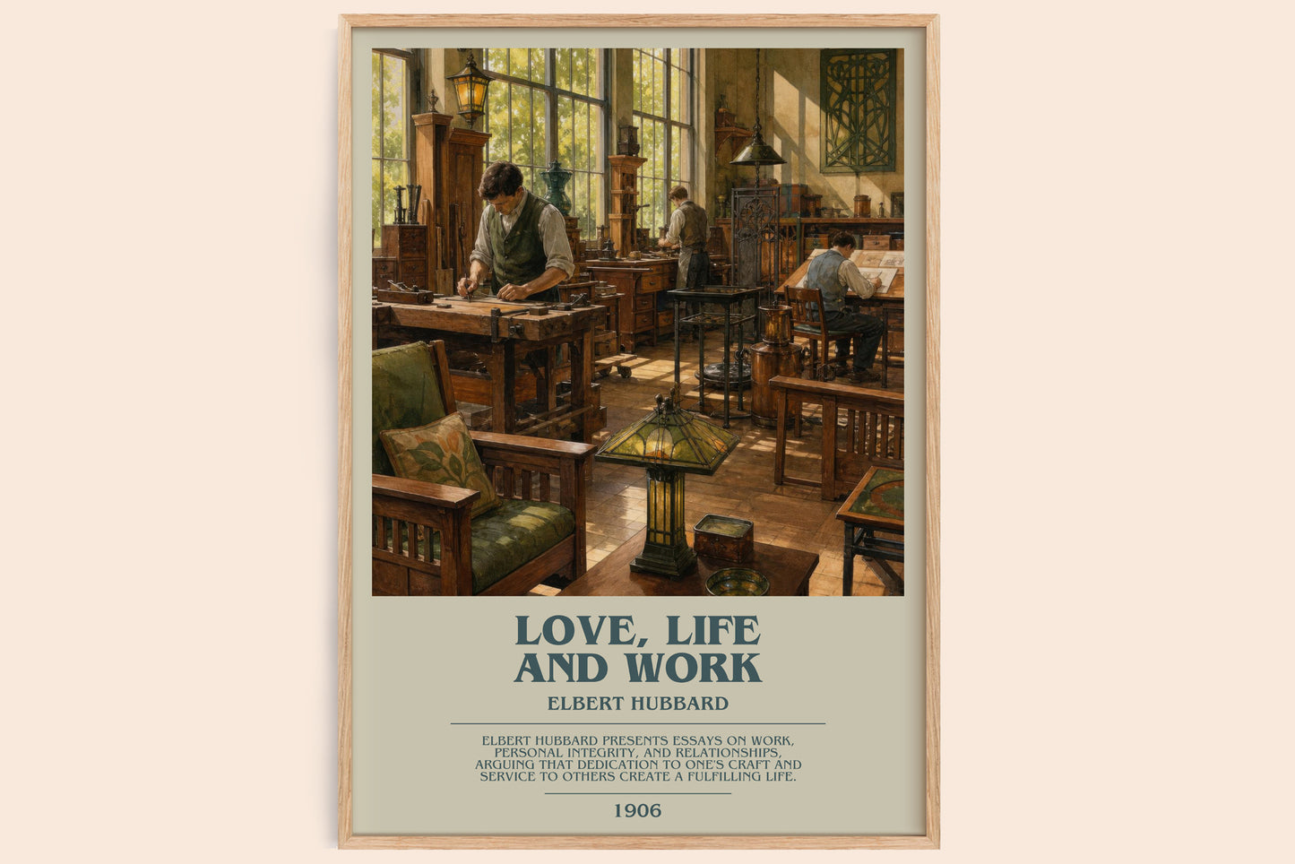 Love, Life And Work bookish book poster by Elbert Hubbard – framed literary art print