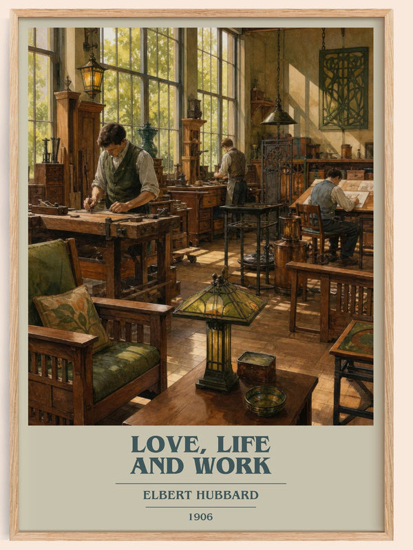 Love, Life And Work book cover book poster by Elbert Hubbard – framed literary art print