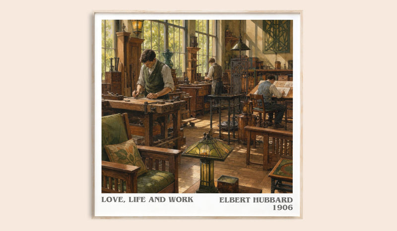 Love, Life And Work literary book poster by Elbert Hubbard – framed literary art print