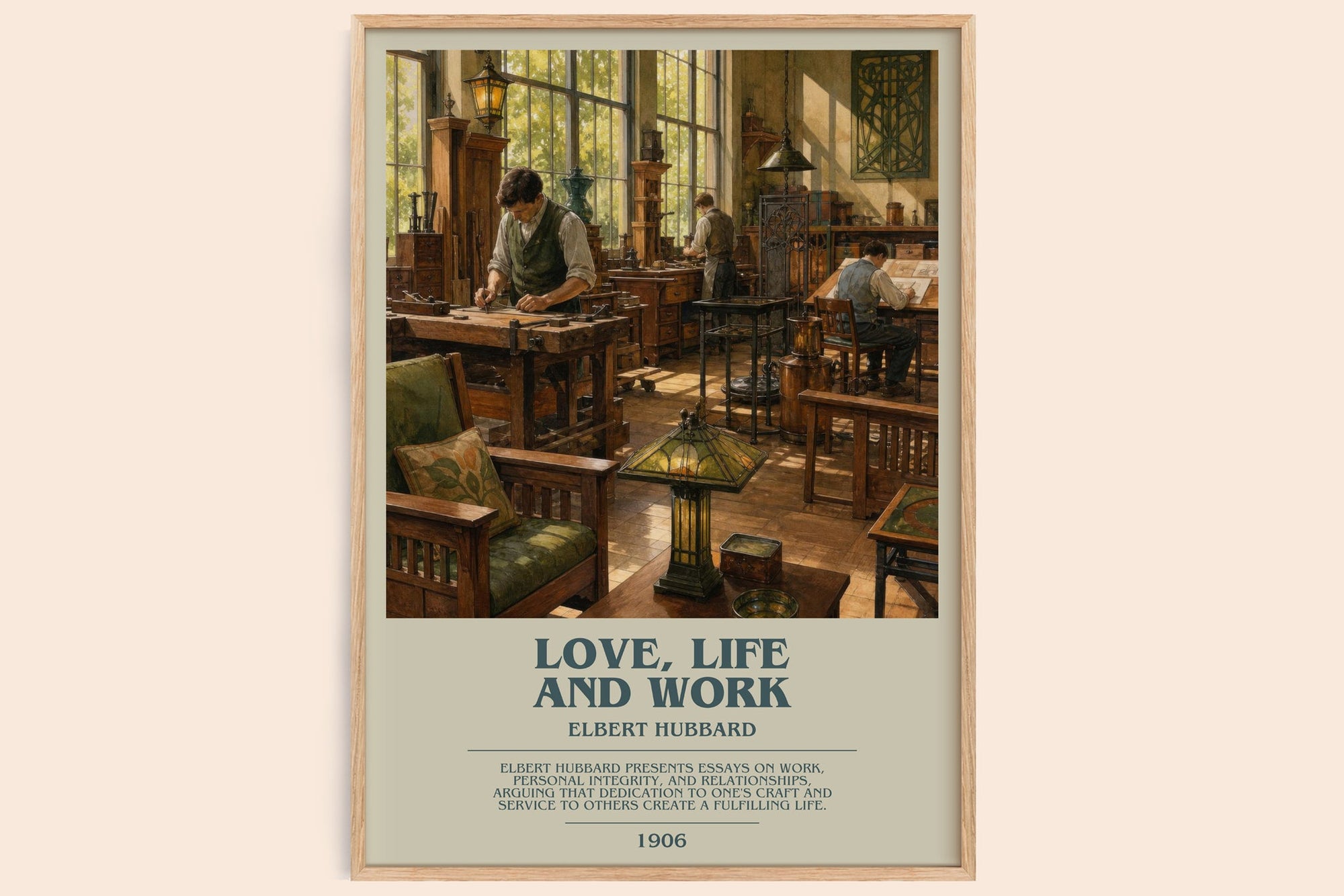 Love, Life And Work bookish book poster by Elbert Hubbard – framed literary art print