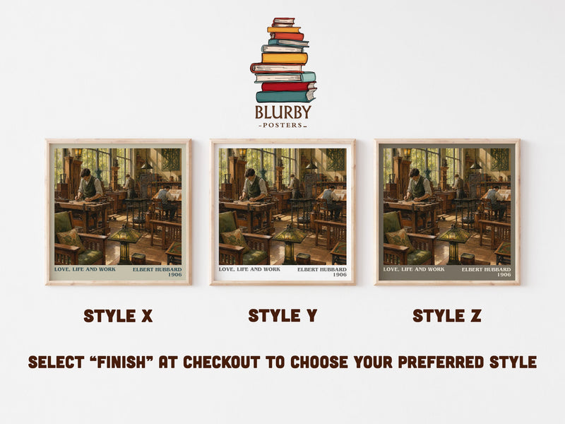Love, Life And Work literary print in frame leaning in hallway – non fiction wall art