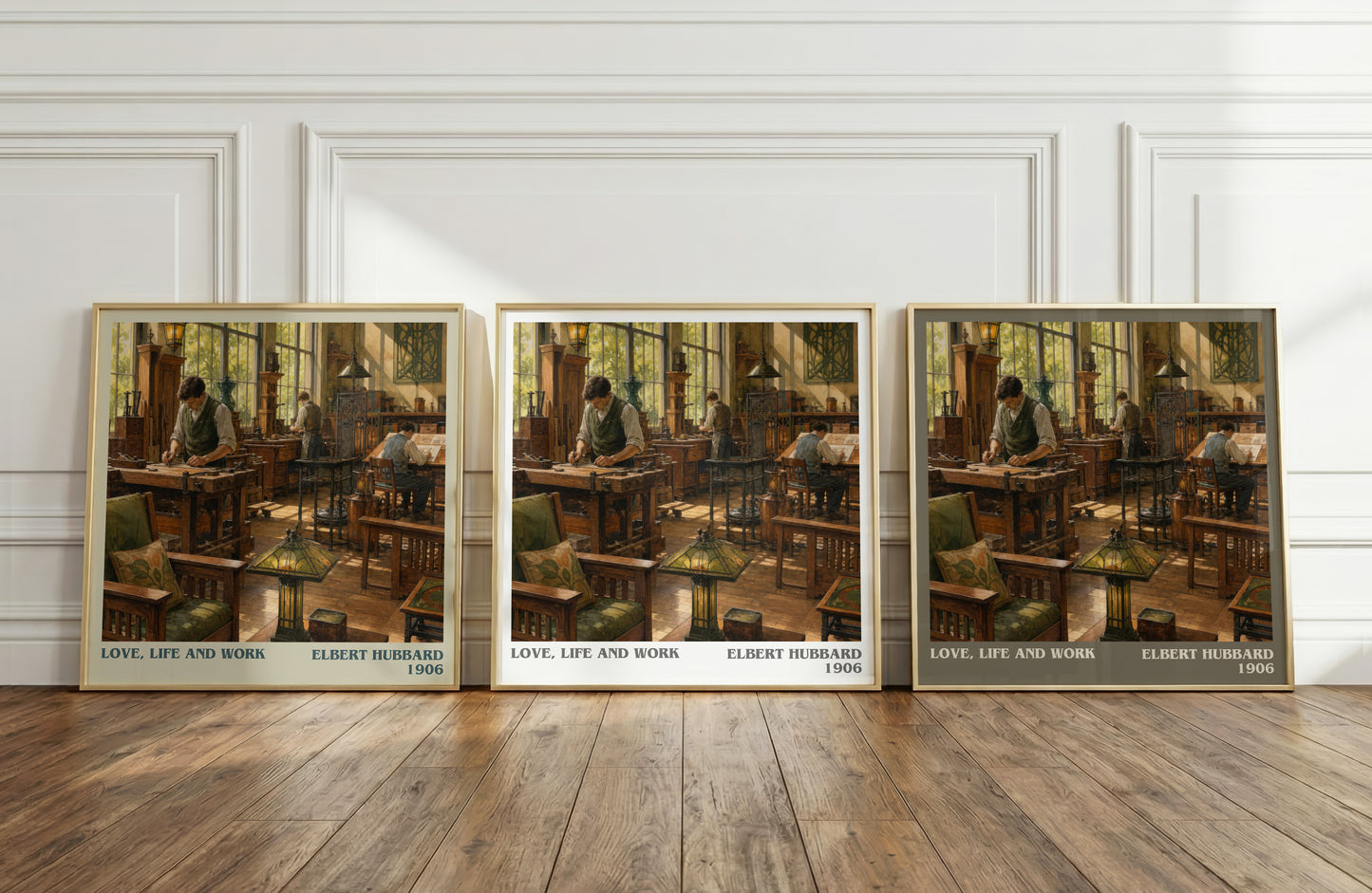 Love, Life And Work literary art print colour and style options – Elbert Hubbard book art