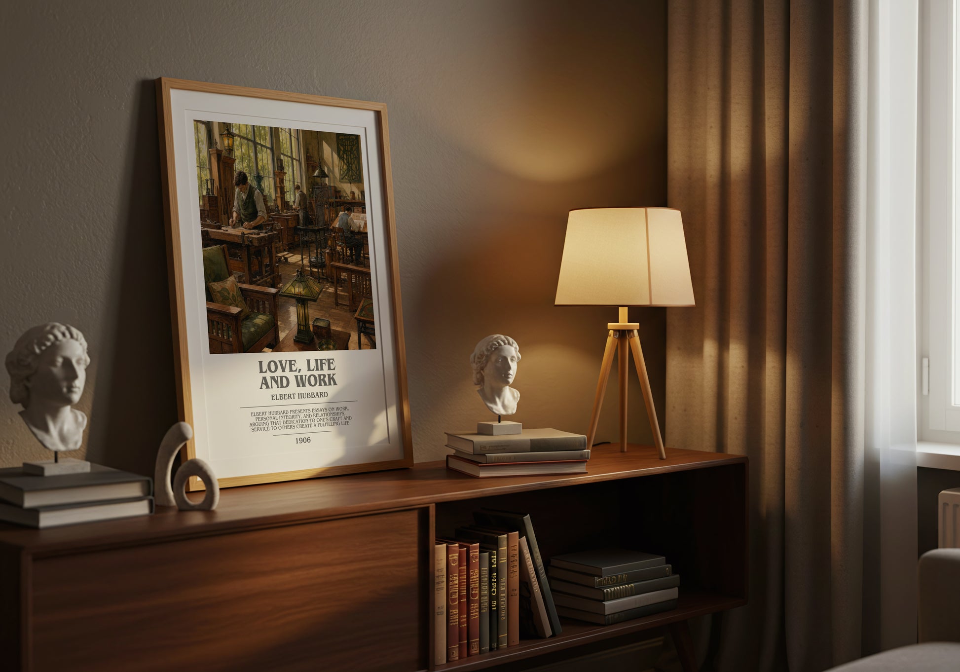 Love, Life And Work bookish book poster framed on wall – non fiction wall art