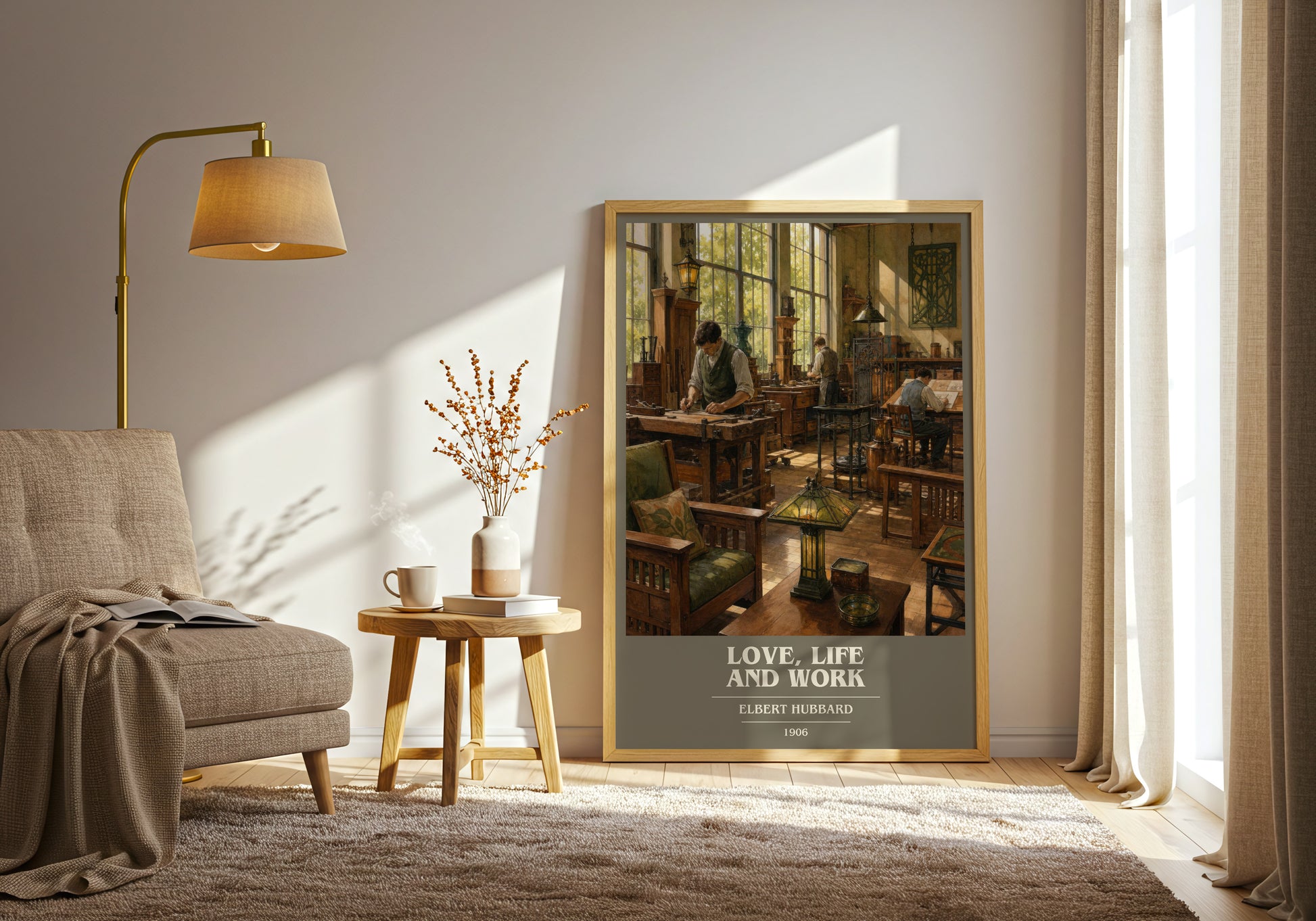 Love, Life And Work book cover print on bookshelf – Elbert Hubbard fan gift