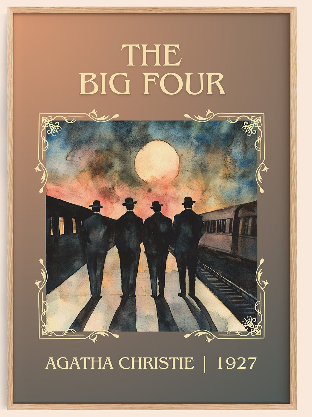 The Big Four classic book art book poster by Agatha Christie – framed literary art print