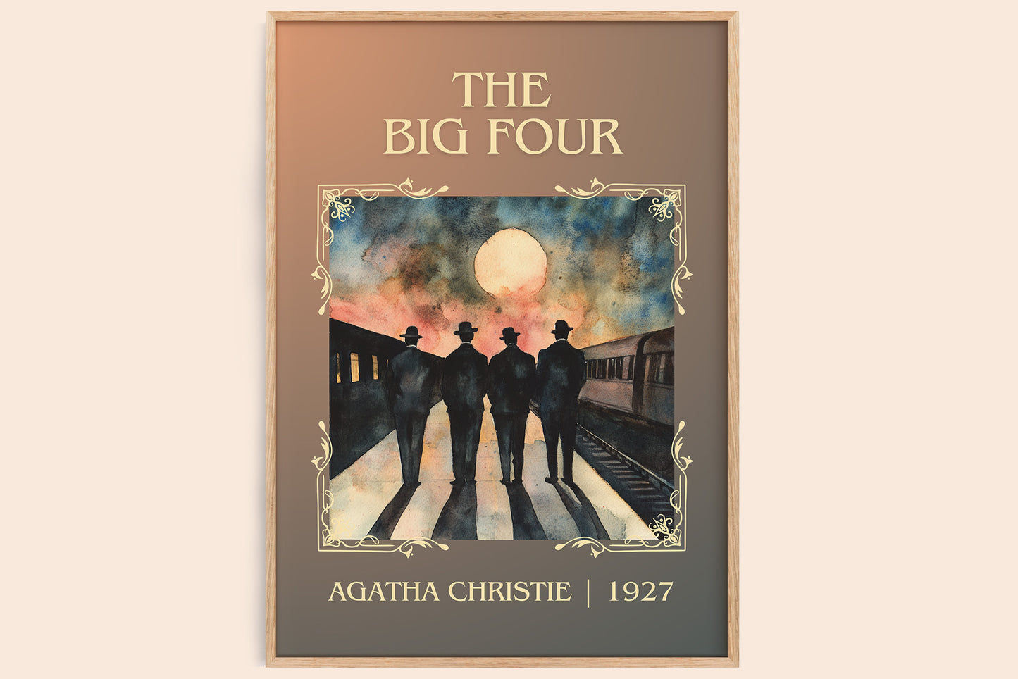 The Big Four classic book art book poster by Agatha Christie – framed literary art print
