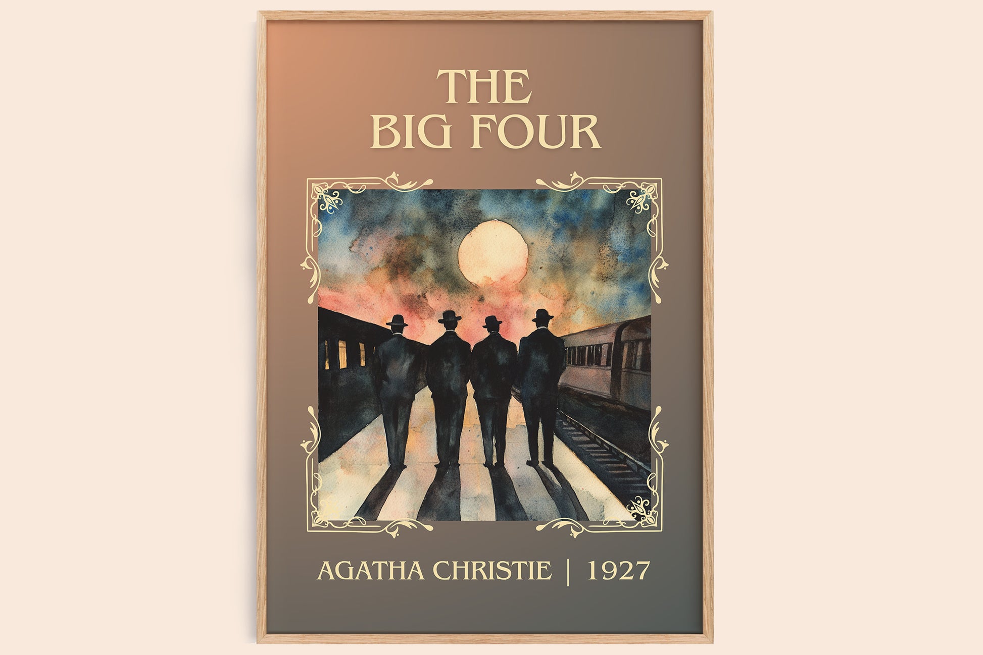 The Big Four classic book art book poster by Agatha Christie – framed literary art print