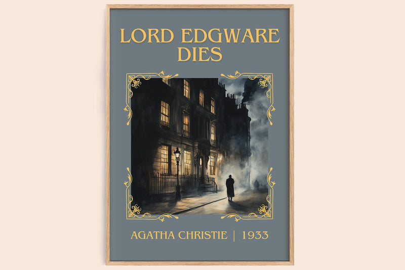 Lord Edgware Dies classic book art book poster by Agatha Christie – framed literary art print