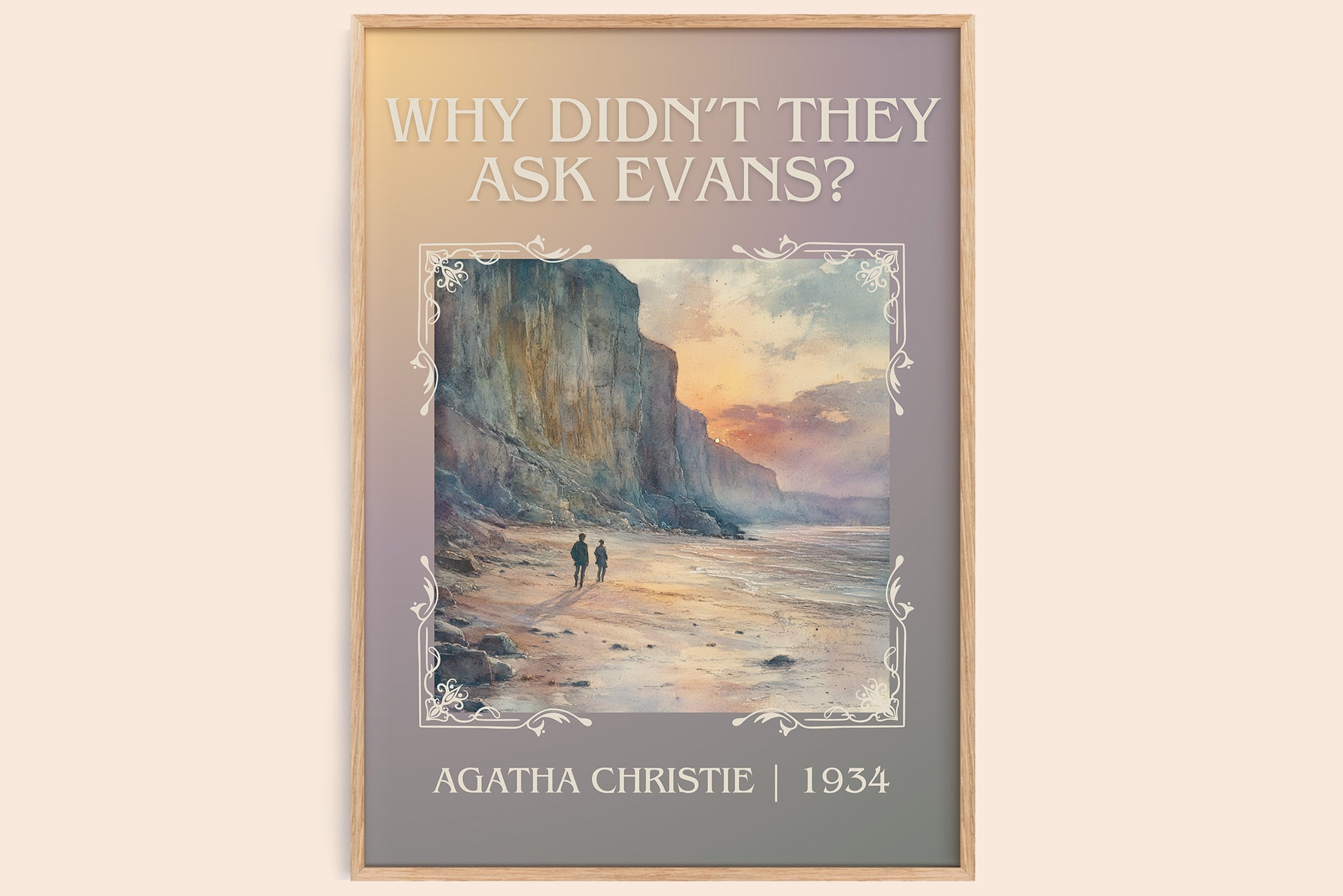 Why Didn't They Ask Evans? classic book art book poster by Agatha Christie – framed literary art print