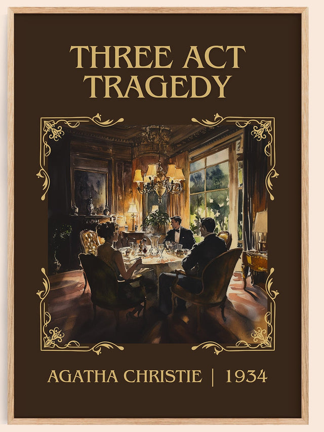 Three Act Tragedy Classic Book Art Print by Agatha Christie