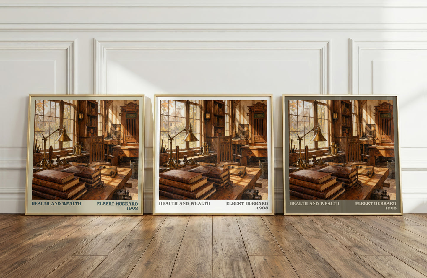 Health And Wealth literary art print colour and style options – Elbert Hubbard book art