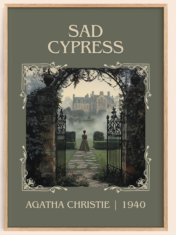 Sad Cypress classic book art book poster by Agatha Christie – framed literary art print