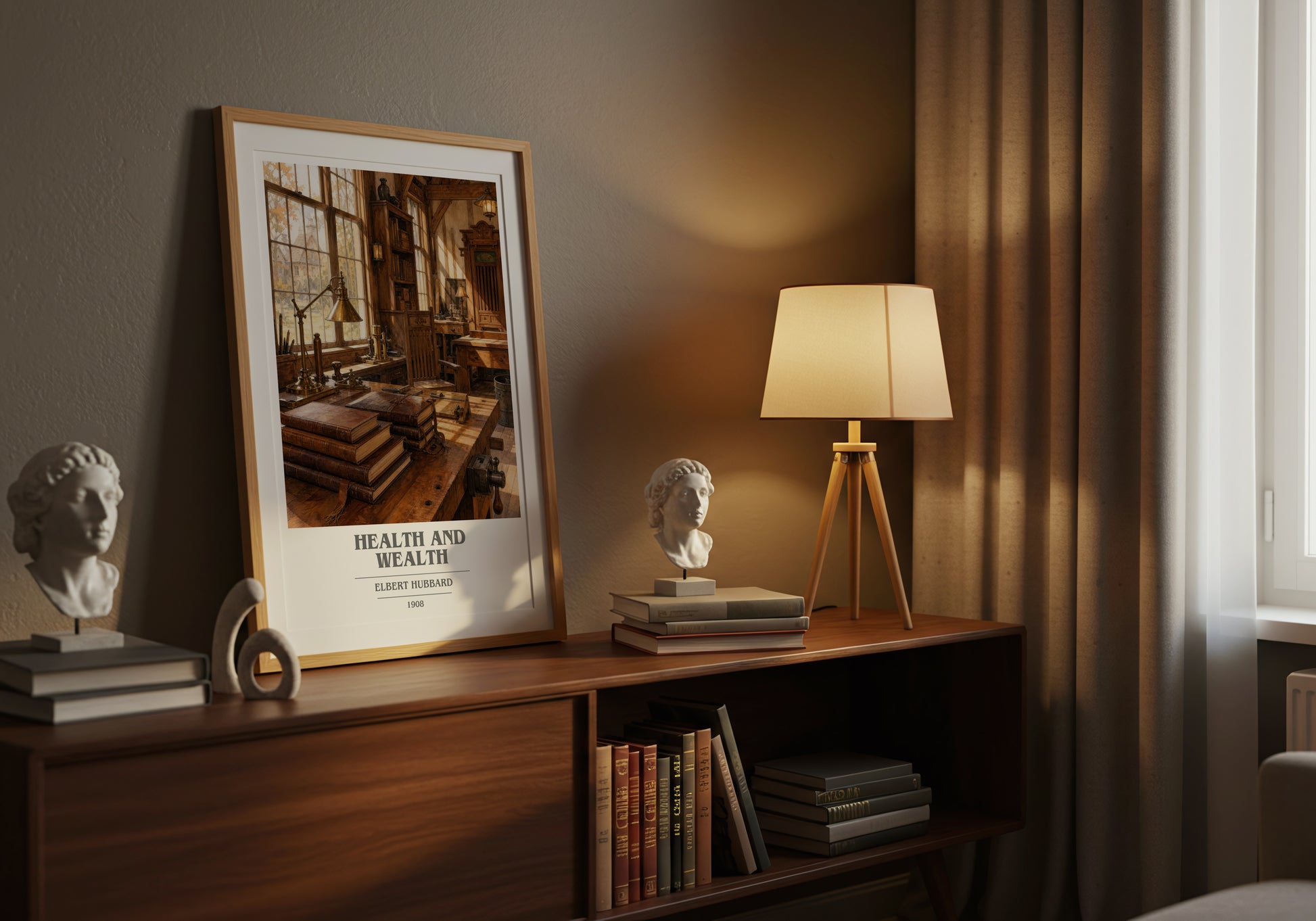 Health And Wealth book cover book poster framed on wall – non fiction wall art