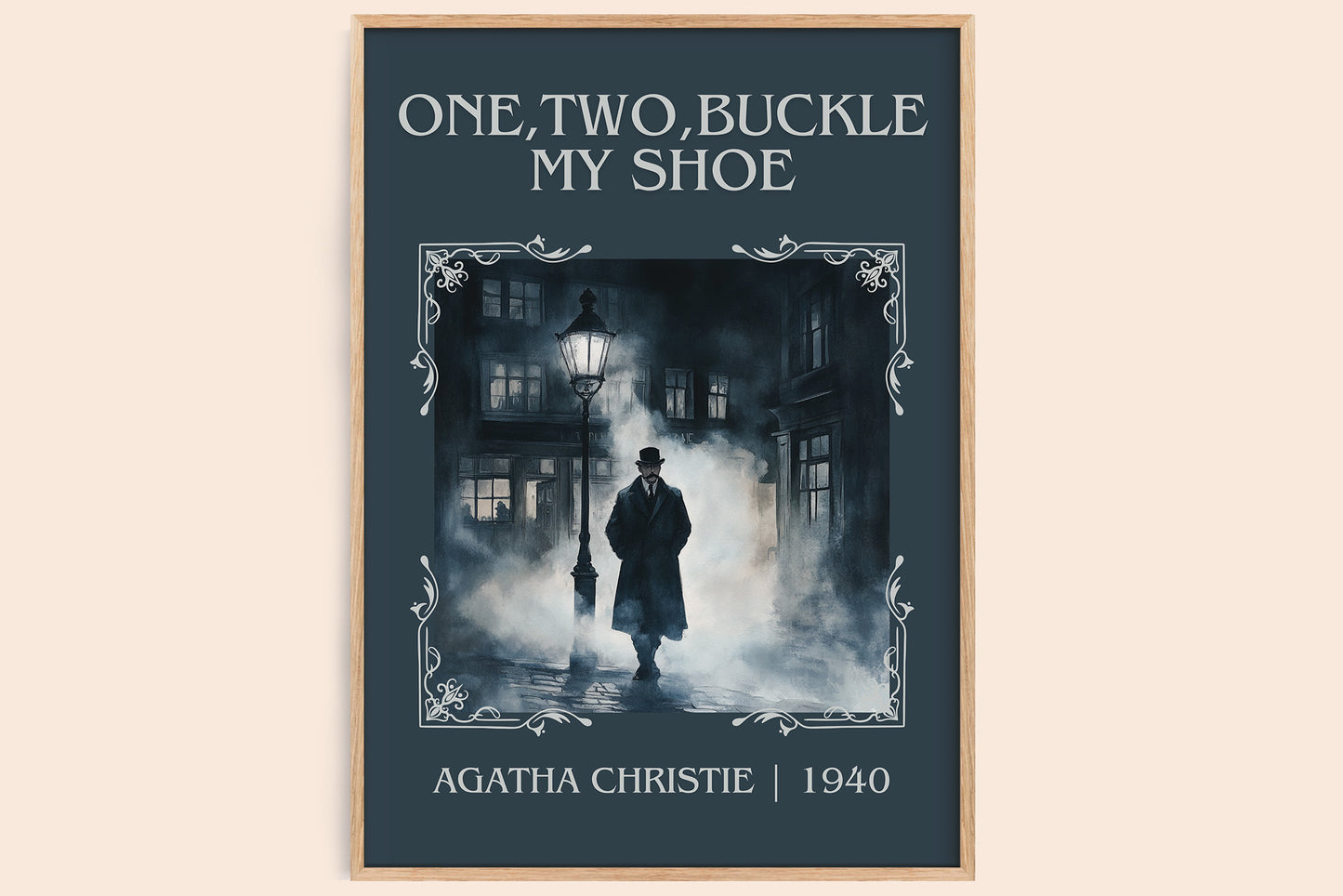One, Two, Buckle My Shoe classic book art book poster by Agatha Christie – framed literary art print