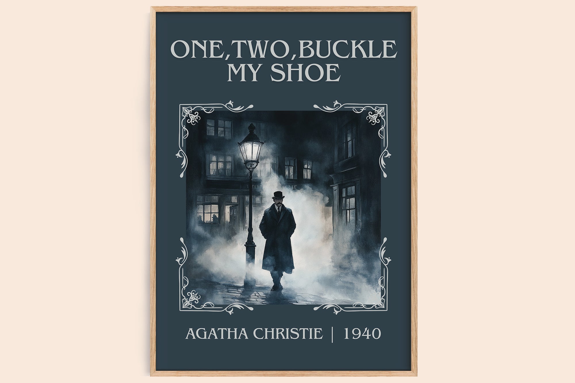 One, Two, Buckle My Shoe classic book art book poster by Agatha Christie – framed literary art print