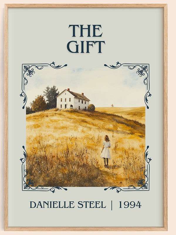 The Gift classic book art print in frame leaning in hallway – romance wall art