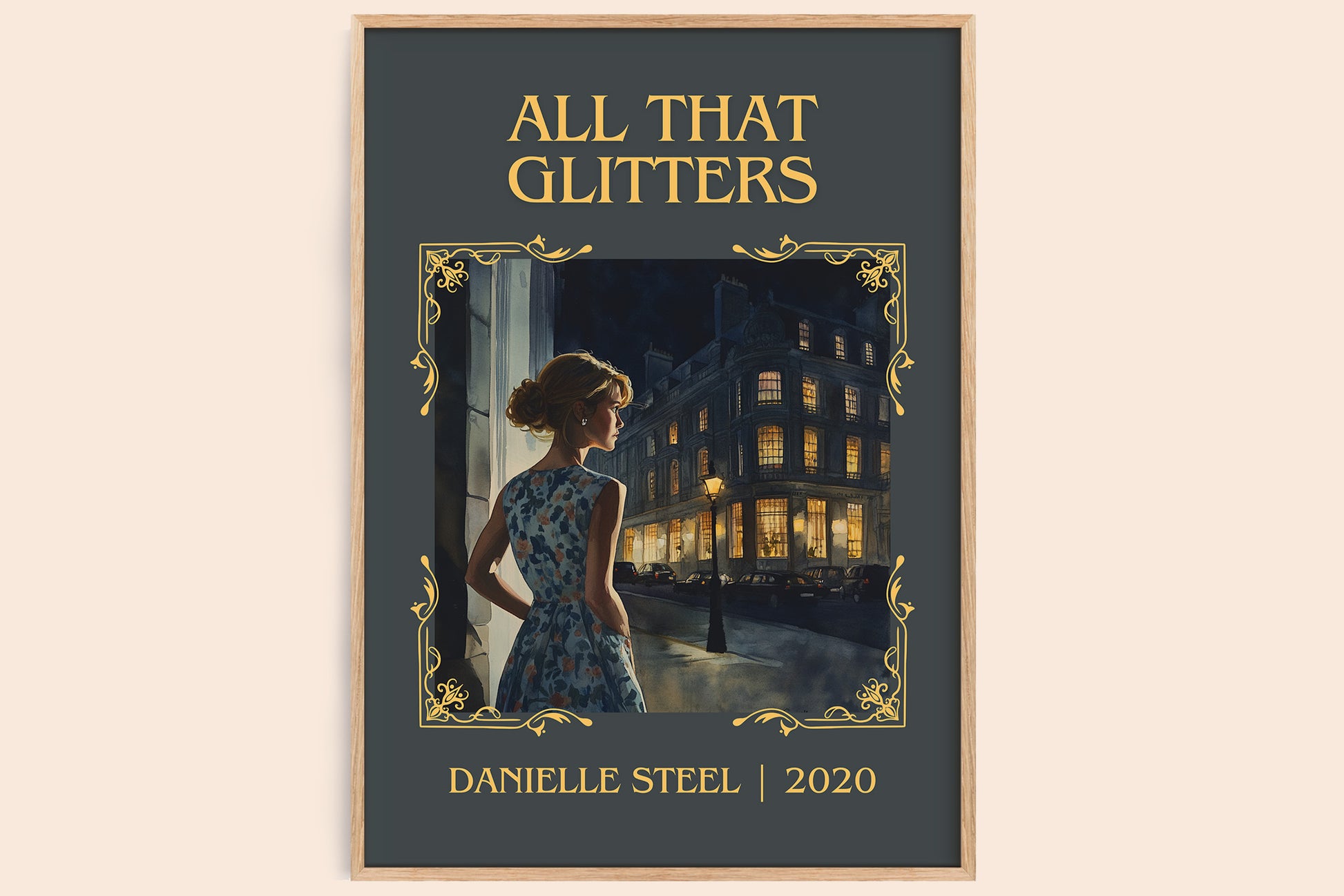 All that Glitters classic book art book poster by Danielle Steel – framed literary art print