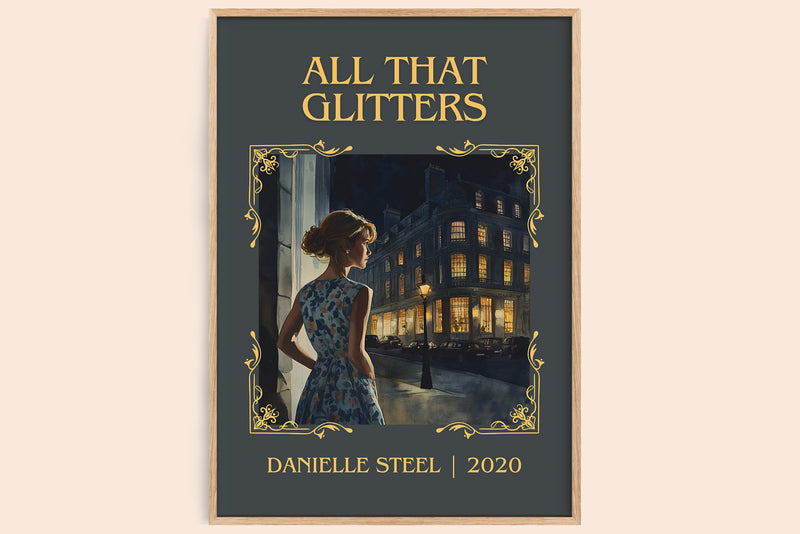 All that Glitters classic book art book poster by Danielle Steel – framed literary art print