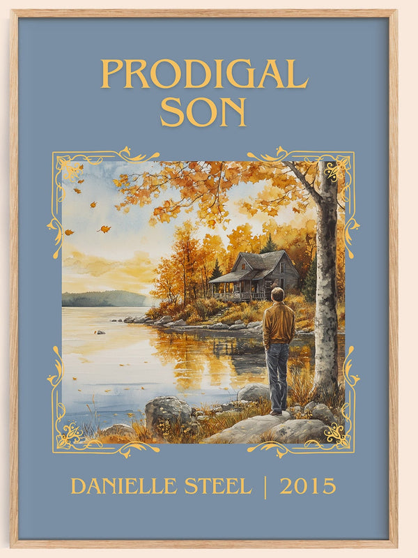 Prodigal Son classic book art book poster by Danielle Steel – framed literary art print