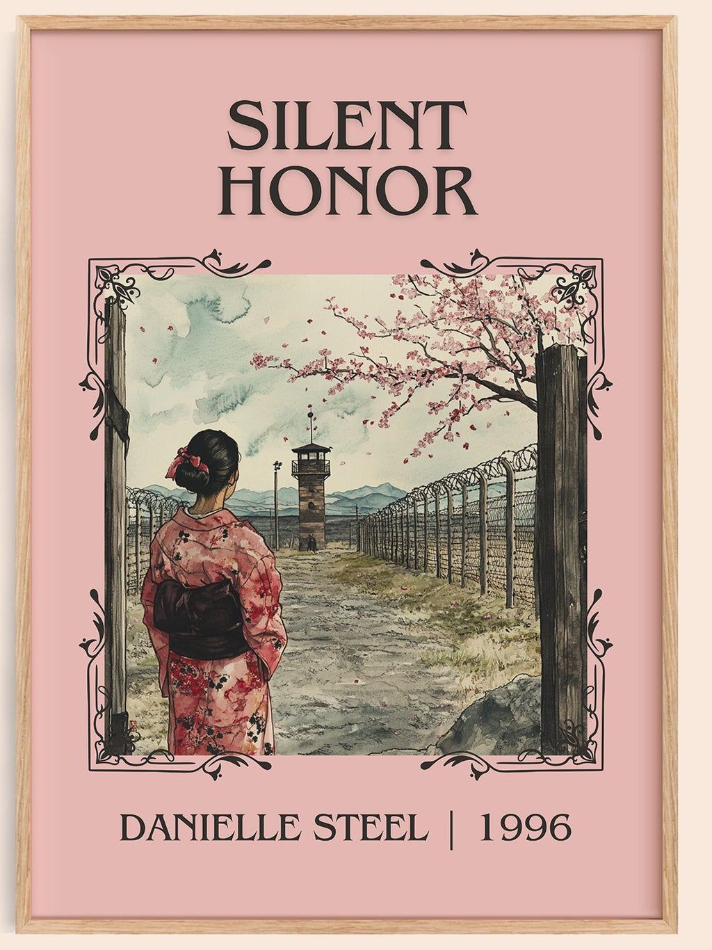 Silent Honour classic book art book poster by Danielle Steel – framed literary art print