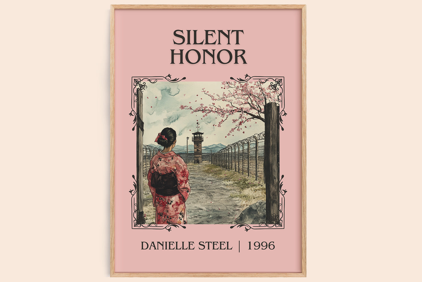 Silent Honour classic book art book poster by Danielle Steel – framed literary art print