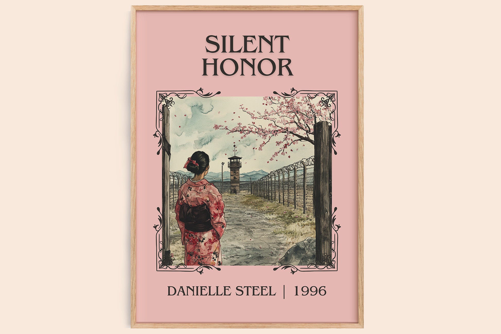 Silent Honour classic book art book poster by Danielle Steel – framed literary art print