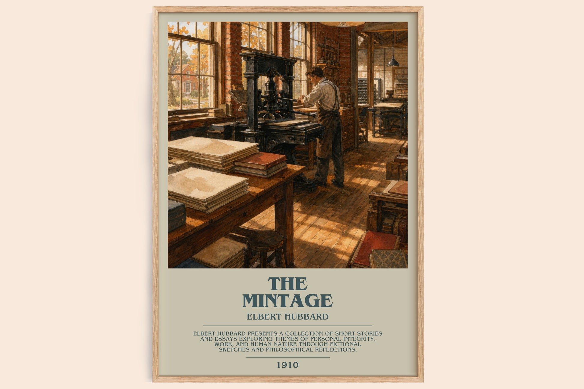 The Mintage bookish book poster by Elbert Hubbard – framed literary art print