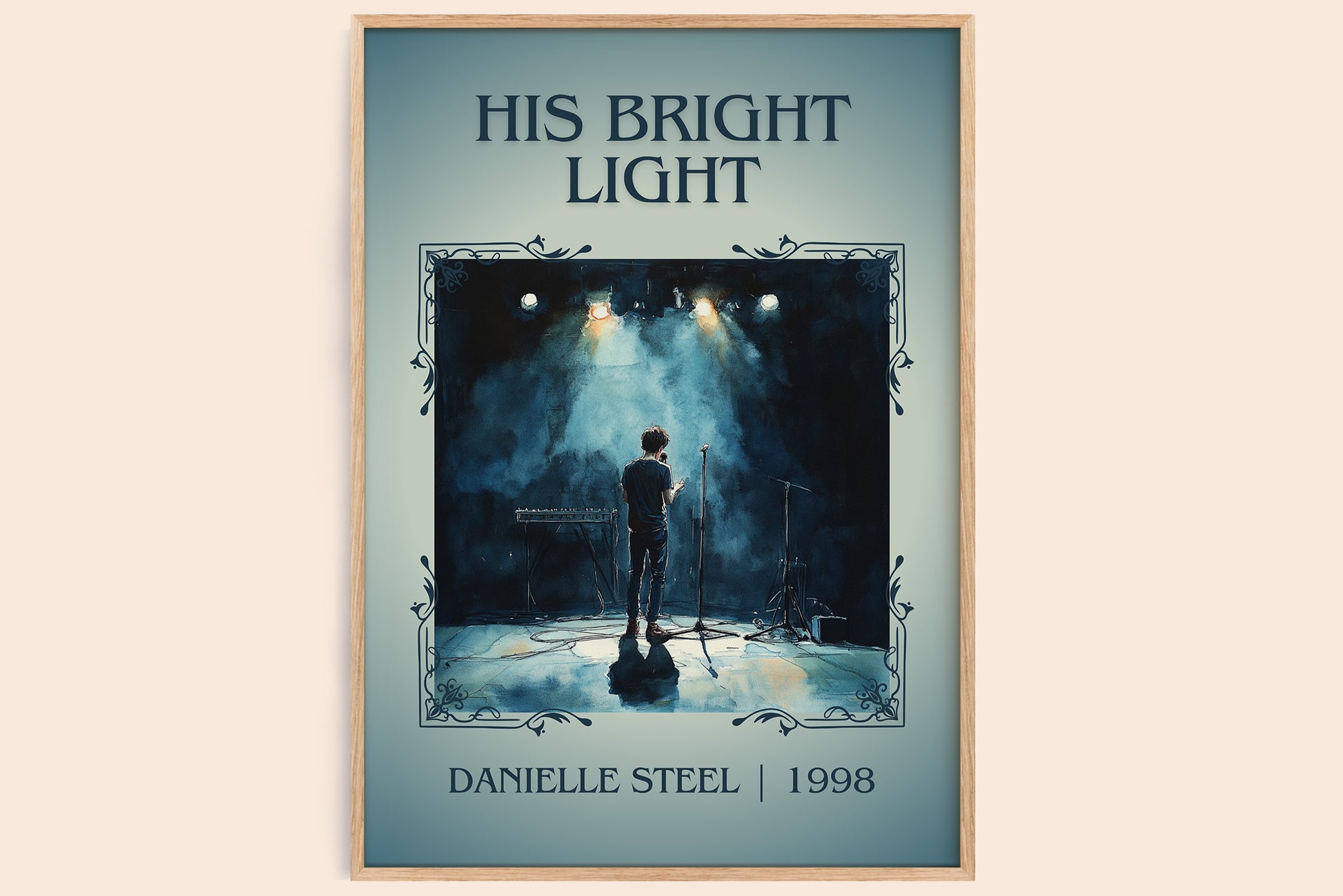 His Bright Light classic book art book poster by Danielle Steel – framed literary art print