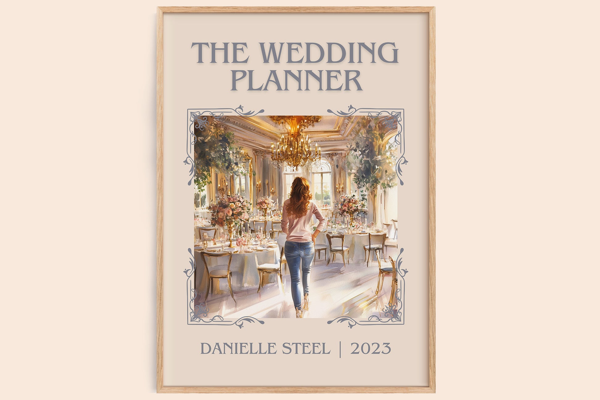 The Wedding Planner classic book art book poster by Danielle Steel – framed literary art print