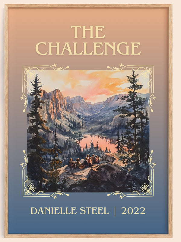 The Challenge classic book art book poster by Danielle Steel – framed literary art print