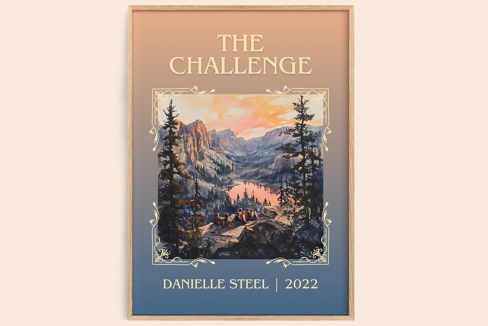 The Challenge classic book art book poster by Danielle Steel – framed literary art print