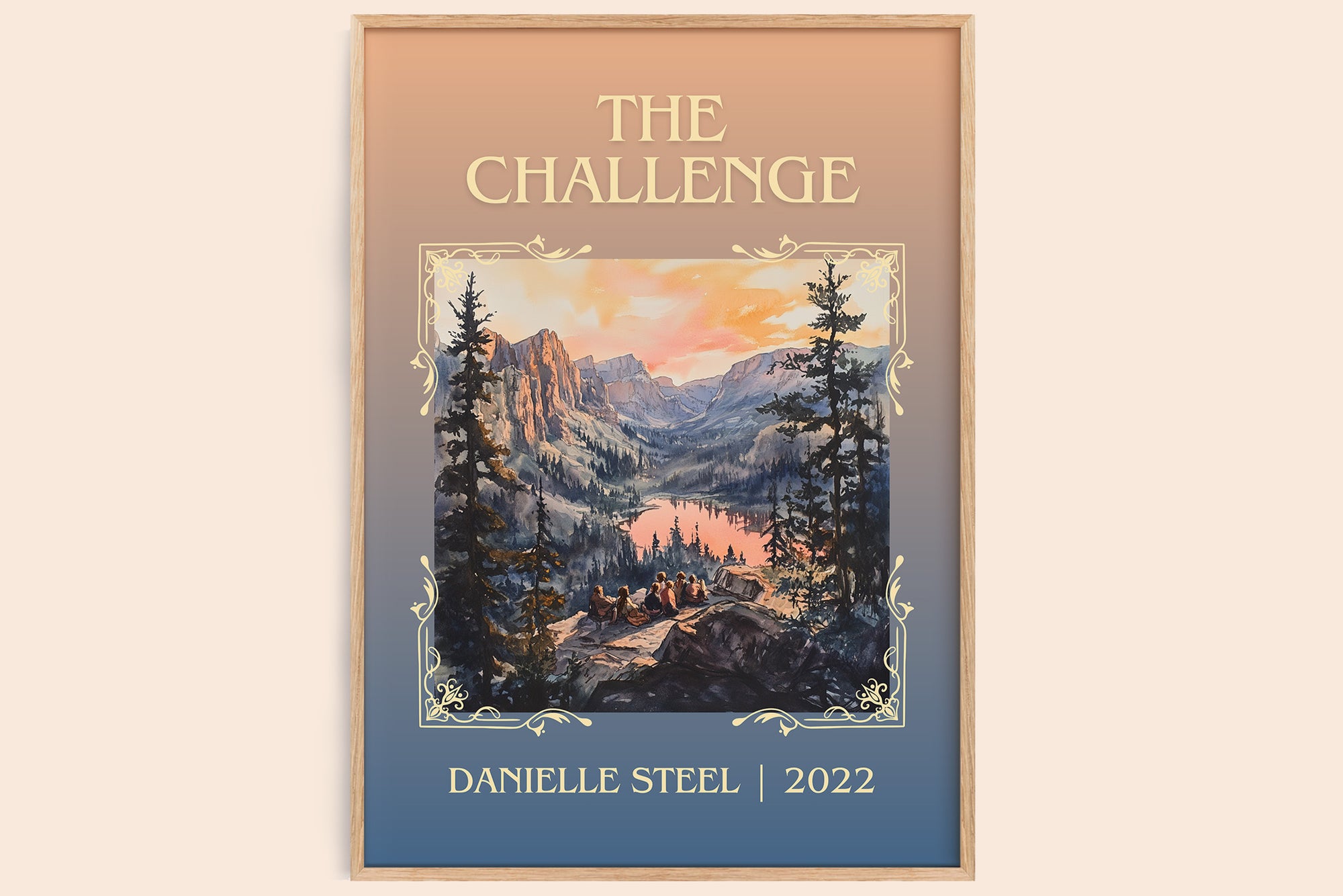 The Challenge classic book art book poster by Danielle Steel – framed literary art print