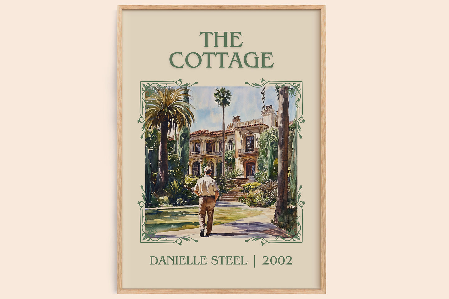The Cottage classic book art book poster by Danielle Steel – framed literary art print