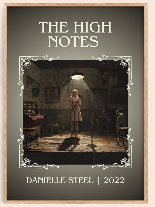 The High Notes classic book art book poster by Danielle Steel – framed literary art print