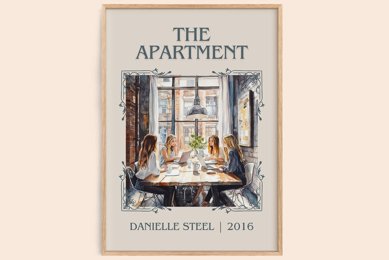 The Apartment classic book art book poster by Danielle Steel – framed literary art print