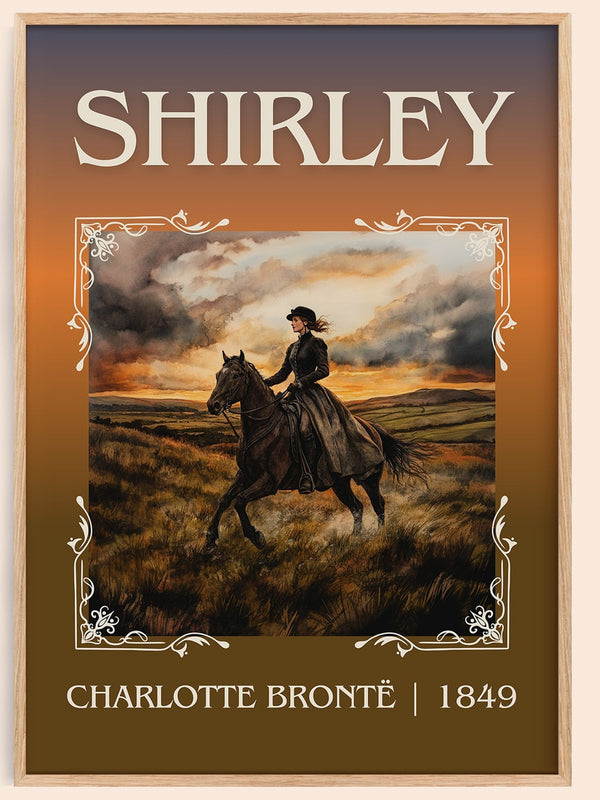 Shirley classic book art book poster by Charlotte Brontë – framed literary art print