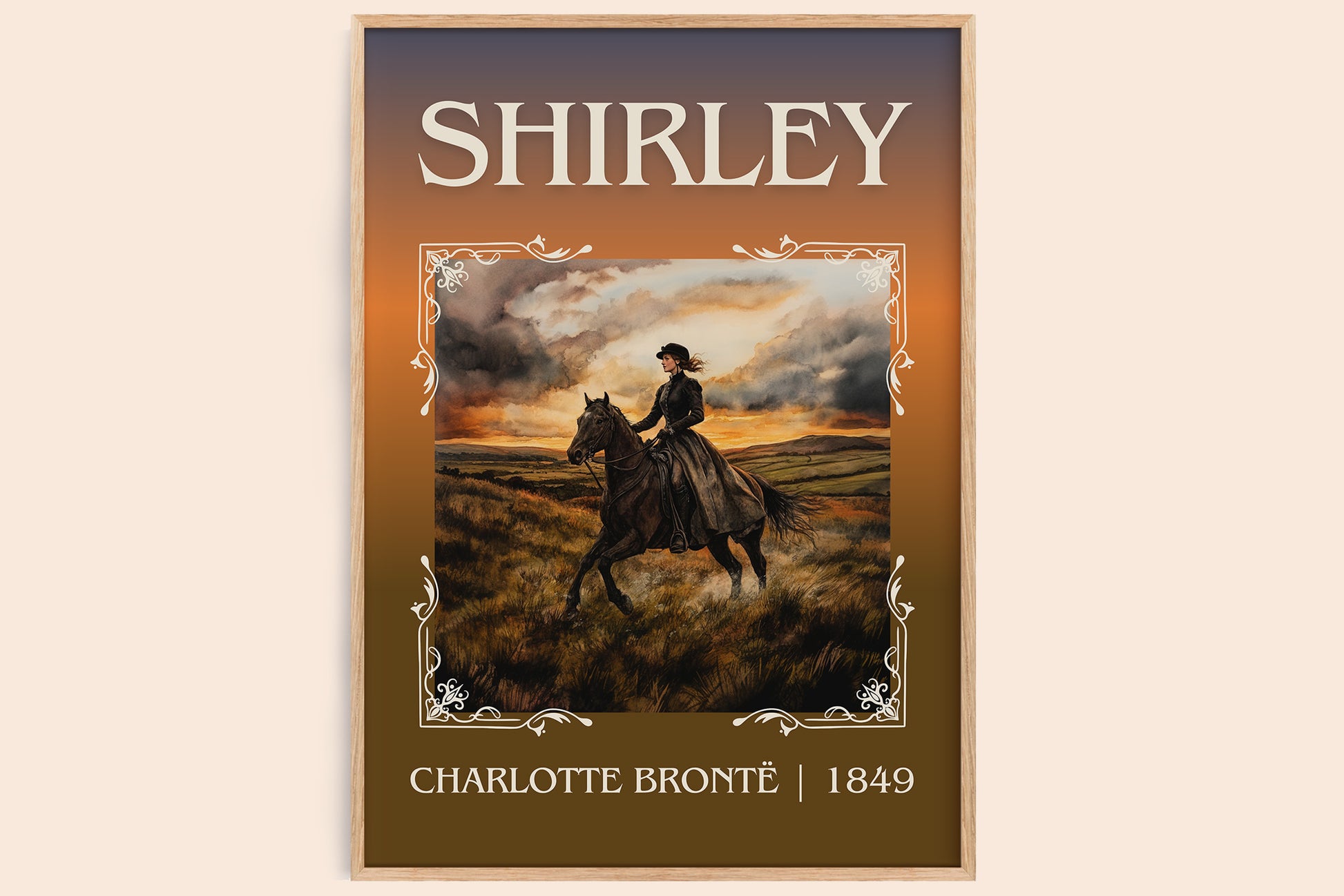Shirley classic book art book poster by Charlotte Brontë – framed literary art print