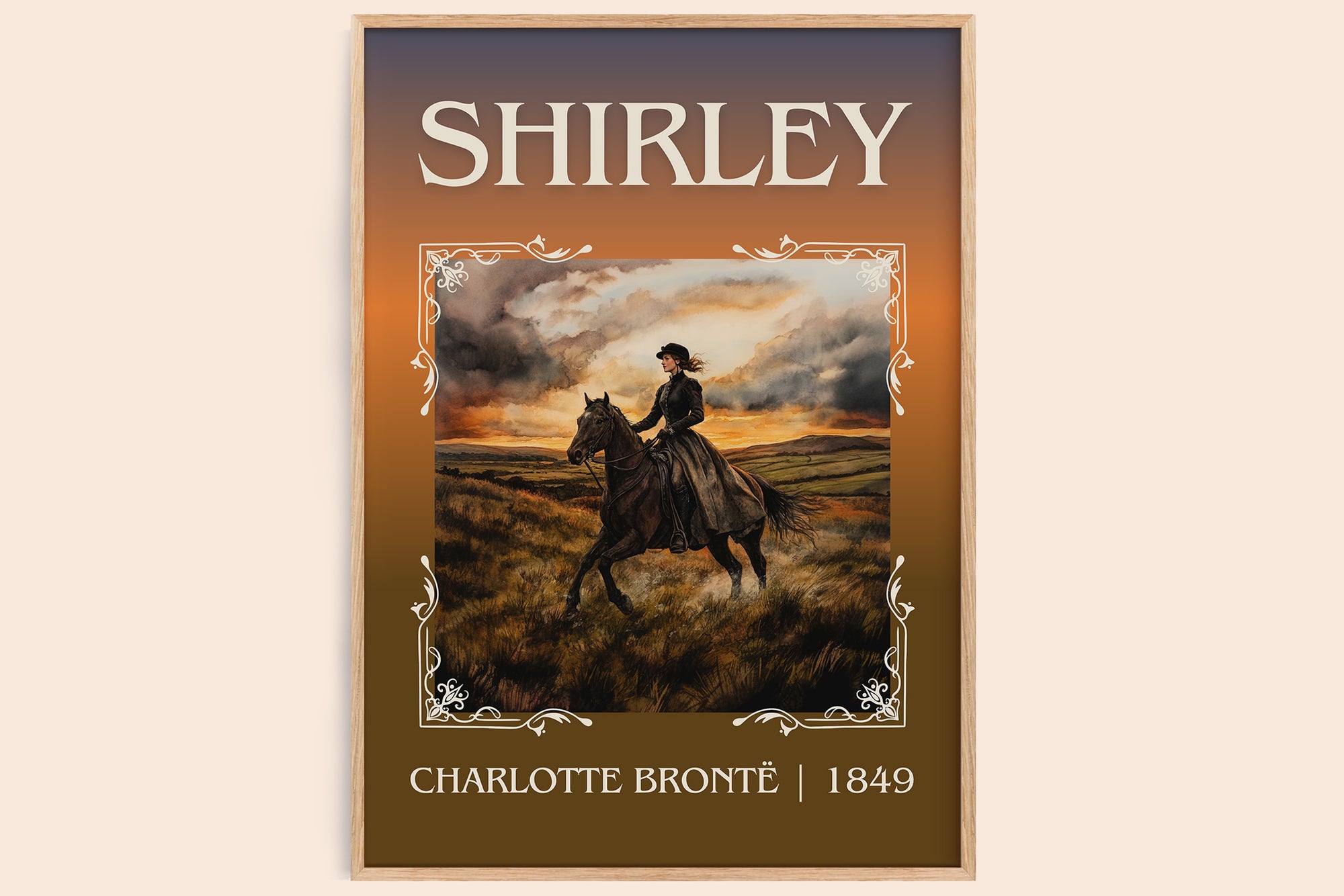 Shirley classic book art book poster by Charlotte Brontë – framed literary art print