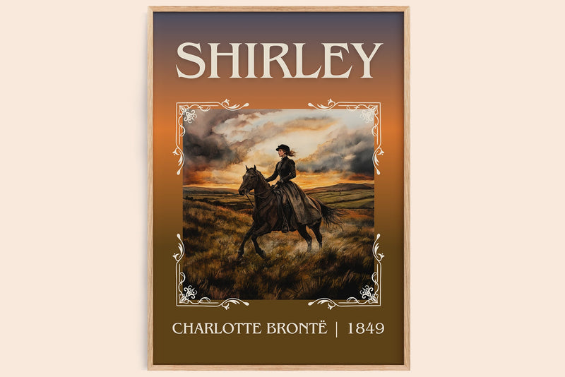 Shirley classic book art book poster by Charlotte Brontë – framed literary art print