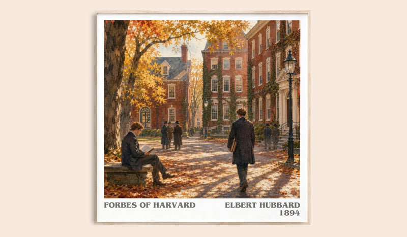 Forbes Of Harvard literary book poster by Elbert Hubbard – framed literary art print