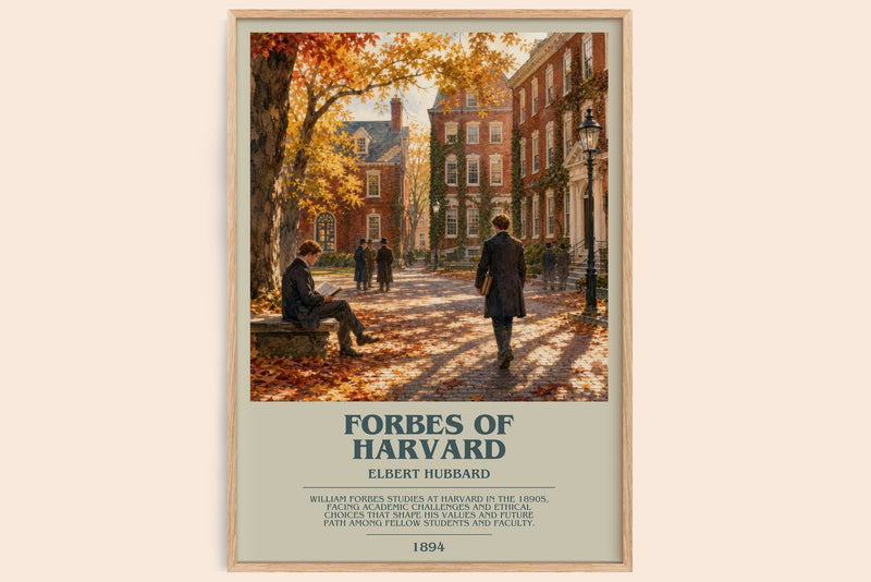Forbes Of Harvard bookish book poster by Elbert Hubbard – framed literary art print