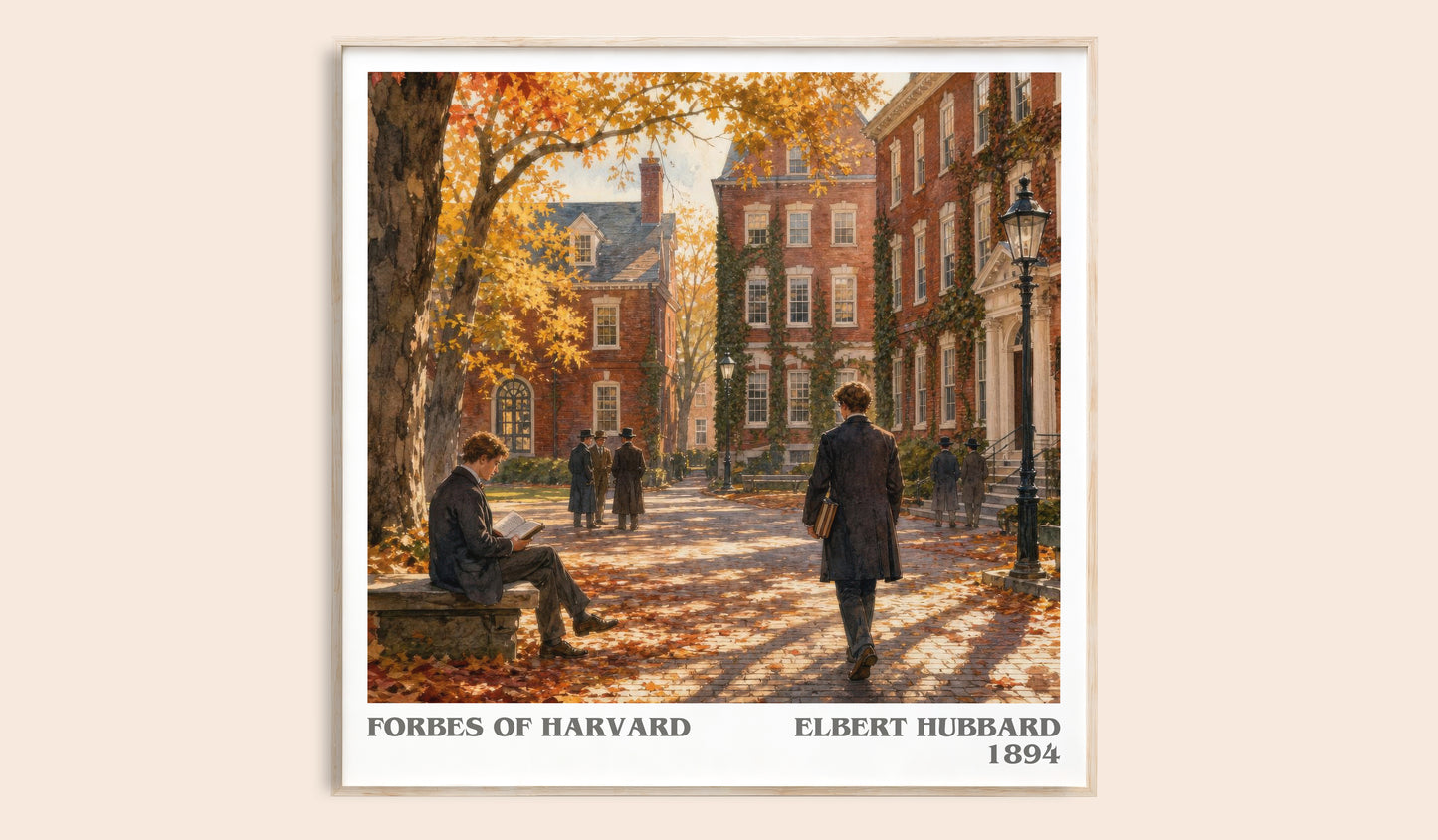 Forbes Of Harvard literary book poster by Elbert Hubbard – framed literary art print