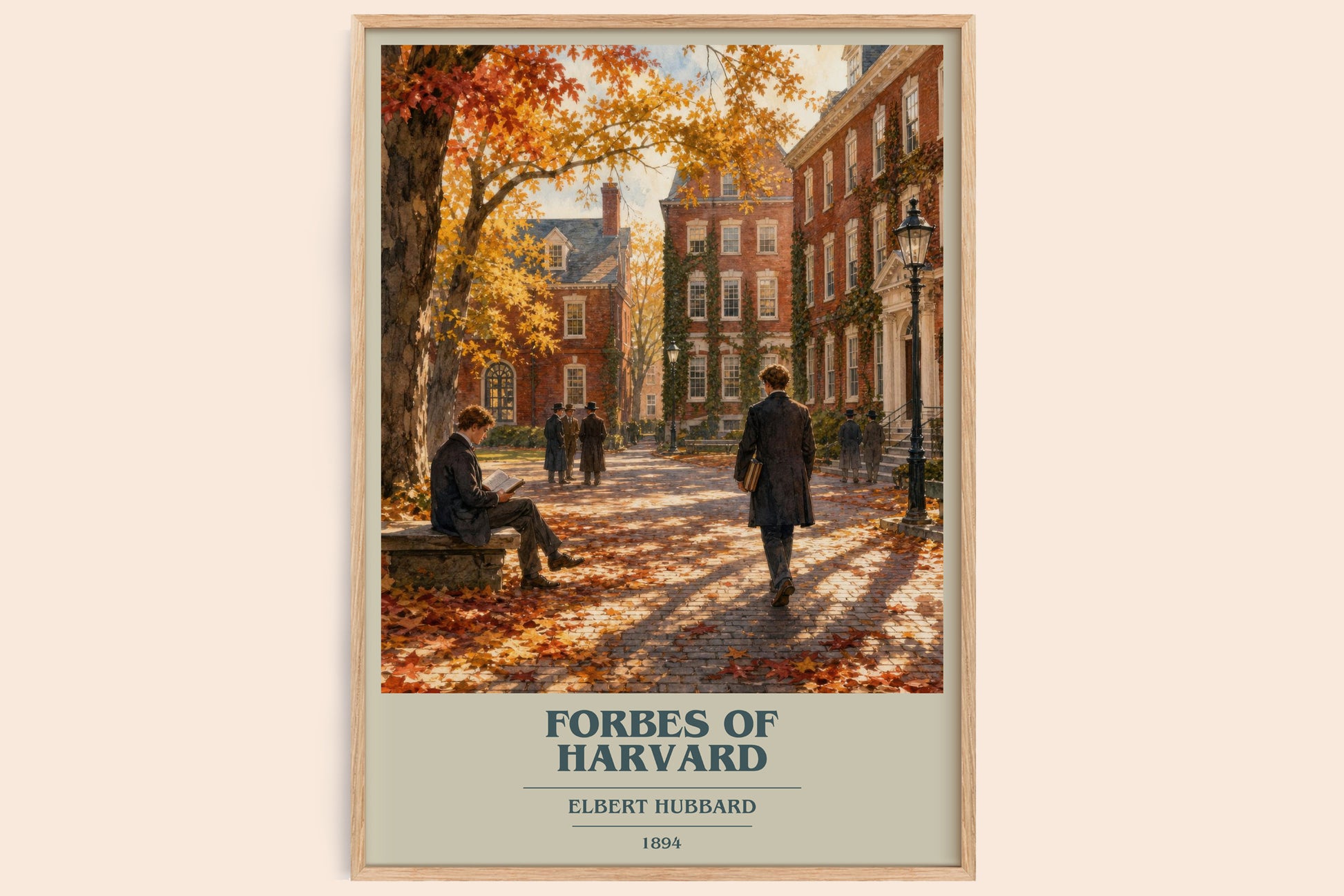 Forbes Of Harvard book cover book poster by Elbert Hubbard – framed literary art print
