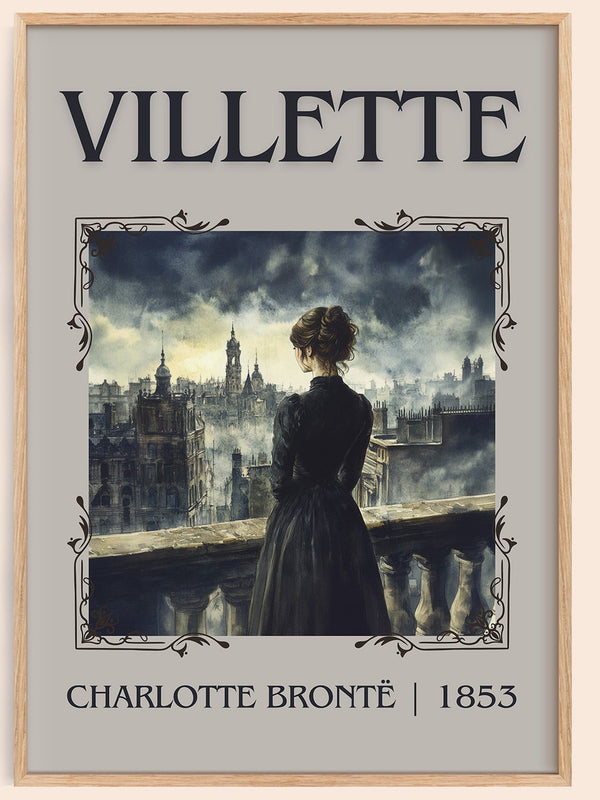 Villette classic book art book poster by Charlotte Brontë – framed literary art print