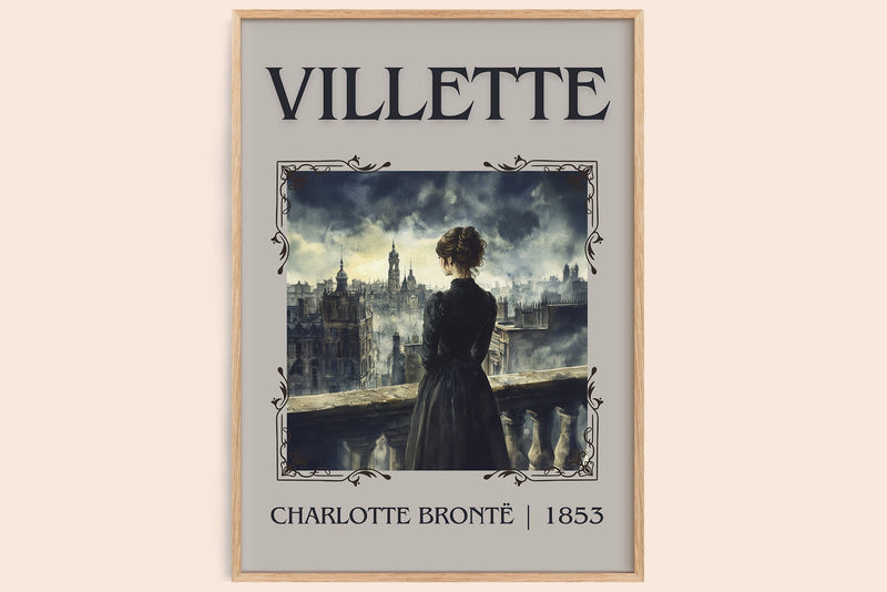 Villette classic book art book poster by Charlotte Brontë – framed literary art print