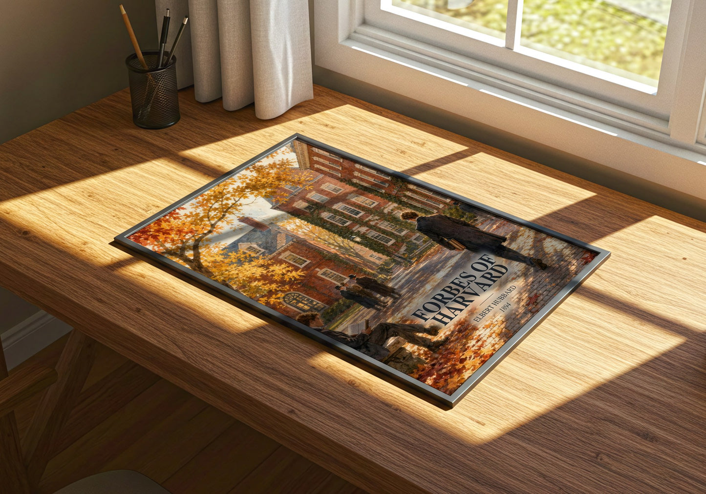 Forbes Of Harvard watercolour book poster framed on wall – literary fiction wall art