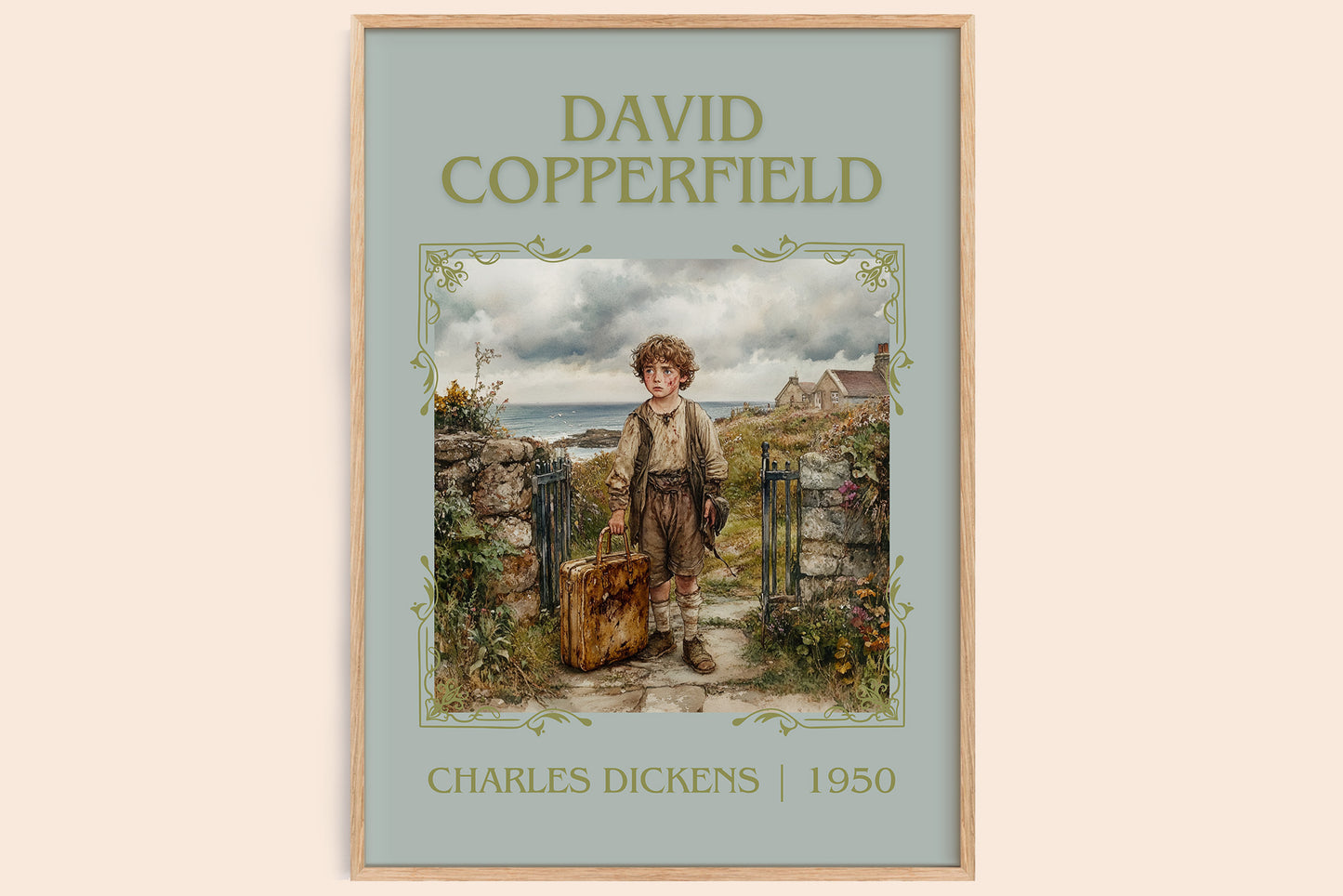 David Copperfield classic book art book poster by Charles Dickens – framed literary art print
